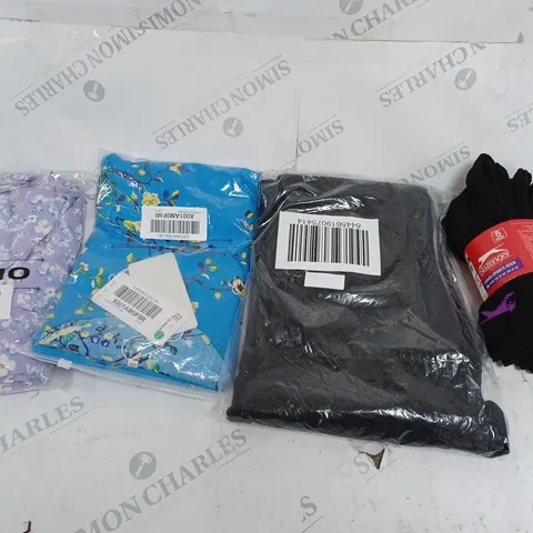  BOX OF ASSORTED CLOTHING ITEMS TOO INCLUDE DRESSES , SHIRTS AND TROUSERS IN VARIOUS SIZES AND COLOURS   