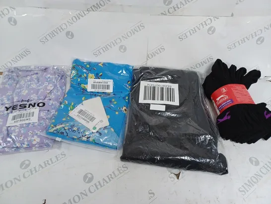  BOX OF ASSORTED CLOTHING ITEMS TOO INCLUDE DRESSES , SHIRTS AND TROUSERS IN VARIOUS SIZES AND COLOURS   