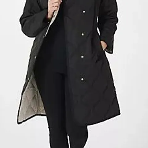 NUAGE LONG PADDED TRENCH COAT WITH BELT BLACK/SAND MEDIUM