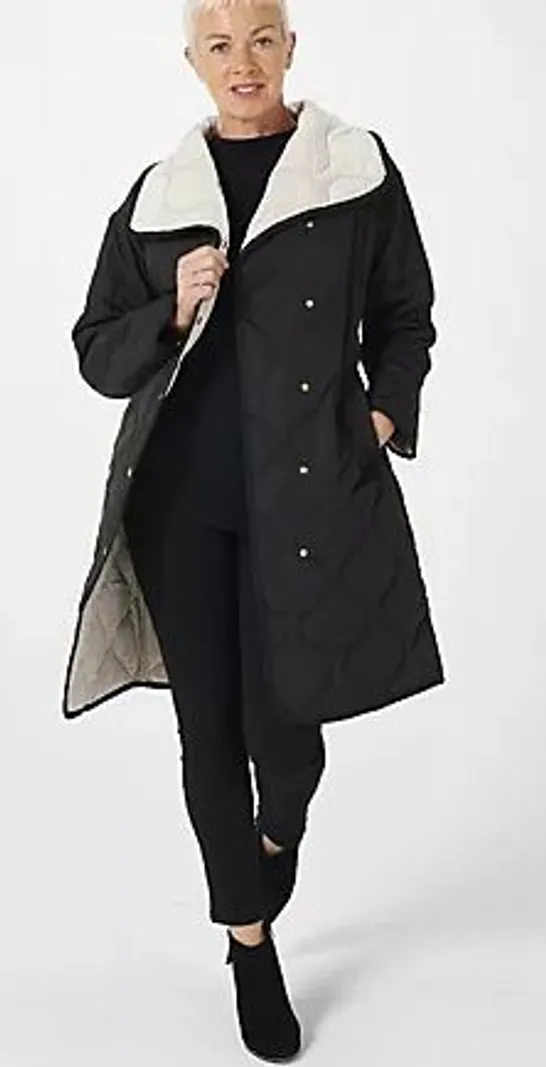 NUAGE LONG PADDED TRENCH COAT WITH BELT BLACK/SAND MEDIUM