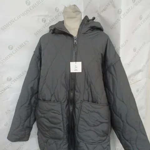 ZARA QUILTED PUFFER JACKET IN BLACK SIZE M