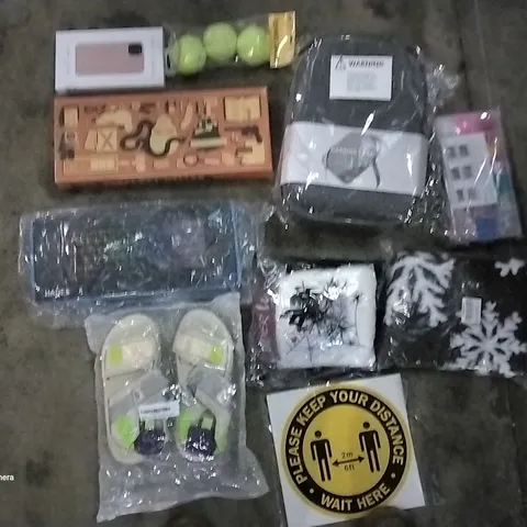 PALLET OF ASSORTED ITEMS INCLUDING, HADES RGB GAMING KEYBOARD, LOOM BANDS KIT, GREY CARRING CASE, SPORT SANDALS, IPHONE 11PRO MAX CASE, SECRET HITLER BORD GAME