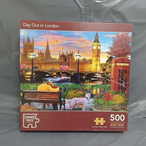 BOXED CORNER PIECE PUZZLES DAY OUT IN LONDON 500-PIECE JIGSAW PUZZLE 