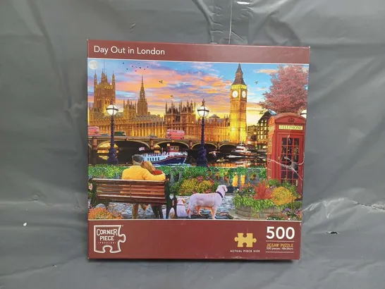 BOXED CORNER PIECE PUZZLES DAY OUT IN LONDON 500-PIECE JIGSAW PUZZLE 