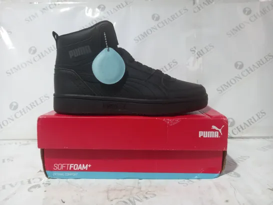 BOXED PAIR OF PUMA REBOUND JOY SHOES IN BLACK UK SIZE 6.5