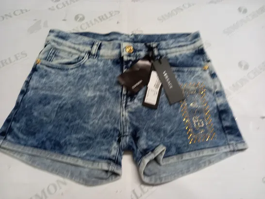 VERSACE EMBELLISHED DENIM SHORTS - 12 YEARS 