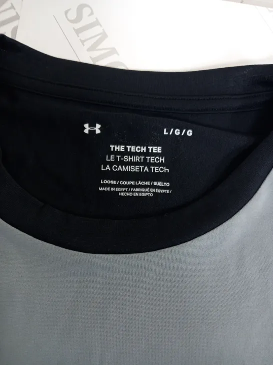 under armour blacl/grey tech tshirt-large