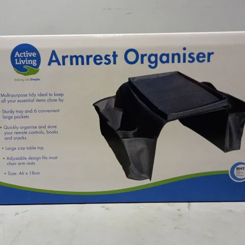 BOX TO CONTAIN APPROXIMATELY 10 ACTIVE LIVING ARMREST ORGANISERS