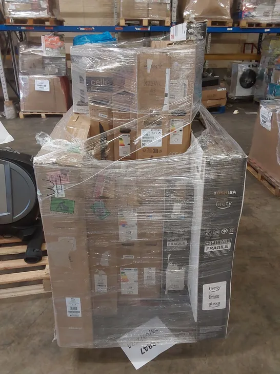 PALLET OF APPROXIMATELY 12 UNPROCESSED RAW RETURN TELEVISIONS TO INCLUDE;