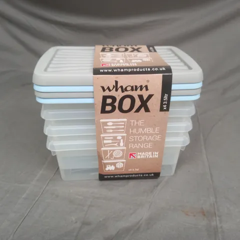 a box of 4 wham box storage boxes 