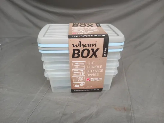 a box of 4 wham box storage boxes 