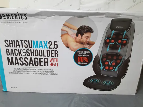 BOXED HOMEDICS SHIATSU MAX 2.5 BACK AND SHOULDER MASSAGER WITH HEAT