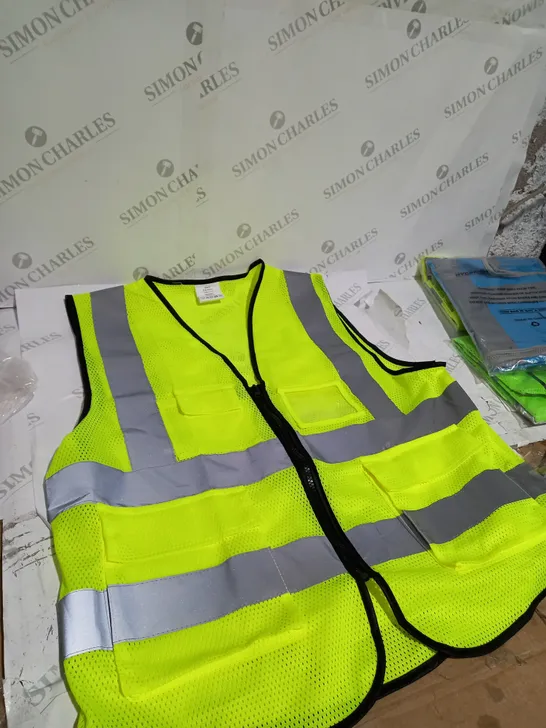 3 X YELLOW REFLECTIVE HIGH VISIBILITY JACKET 