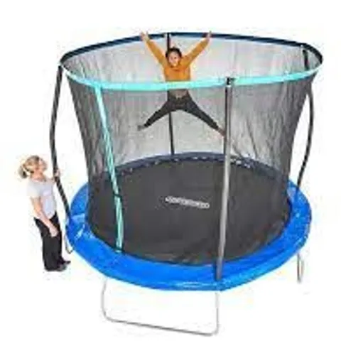 BOXED SPORTSPOWER 10FT TRAMPOLINE WITH EASI-STORE FOLDING ENCLOSURE (1 BOX)