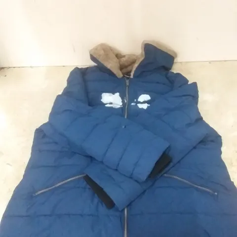 BOXED CENTIGRADE QUILTED COAT - BLUE