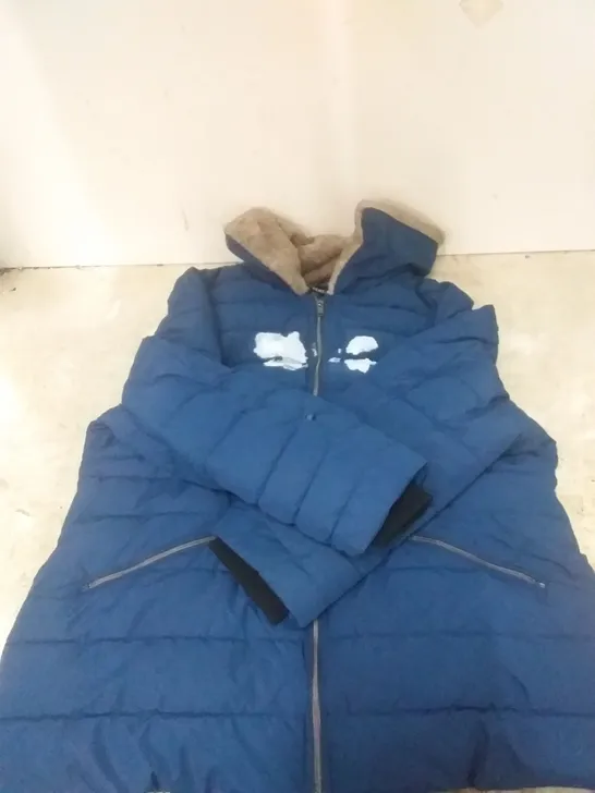 BOXED CENTIGRADE QUILTED COAT - BLUE