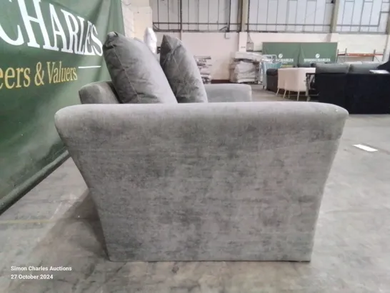 QUALITY DESIGNER 2 SEATER FABRIC UPHOLSTERED GREY SOFA