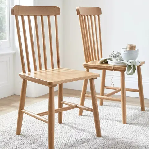 BRAND NEW BOXED PAIR OF CAMBORNE DINING CHAIRS - FSC® CERTIFIED - OAK