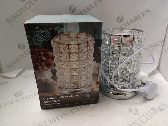 BOXED SENSE AROMA CRYSTAL AROMA TOUCH LAMP IN CLEAR SILVER