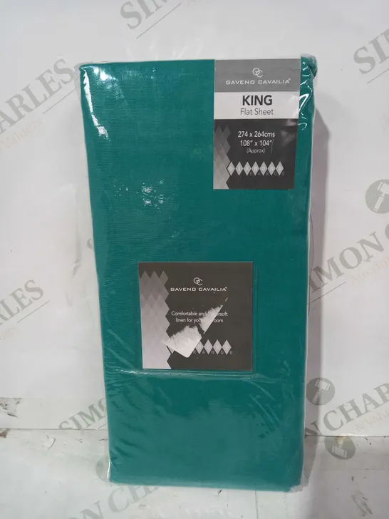 GAVENO CAVAILIA DIAMOND RANGE FLAT SHEET IN TEAL - KING SIZE