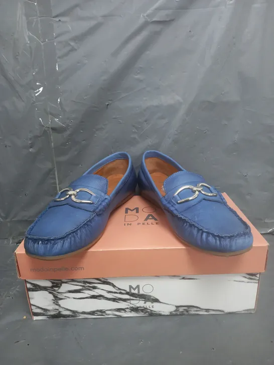 MODA IN PELLE FABIOLE LEATHER LOAFERS BLUE SIZE EU 40