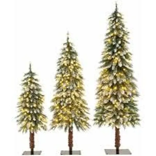 BOXED COSTWAY WARM WHITE LED PRE-LIT ARTIFICIAL CHRISTMAS TREE 3 PACK