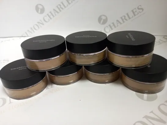 LOT OF 7 BAREMINERALS MATTE FOUNDATION BROAD SPECTRUM SPF 15 - GOLDEN BEIGE 13 AND MEDIUM TAN 18 SHADES