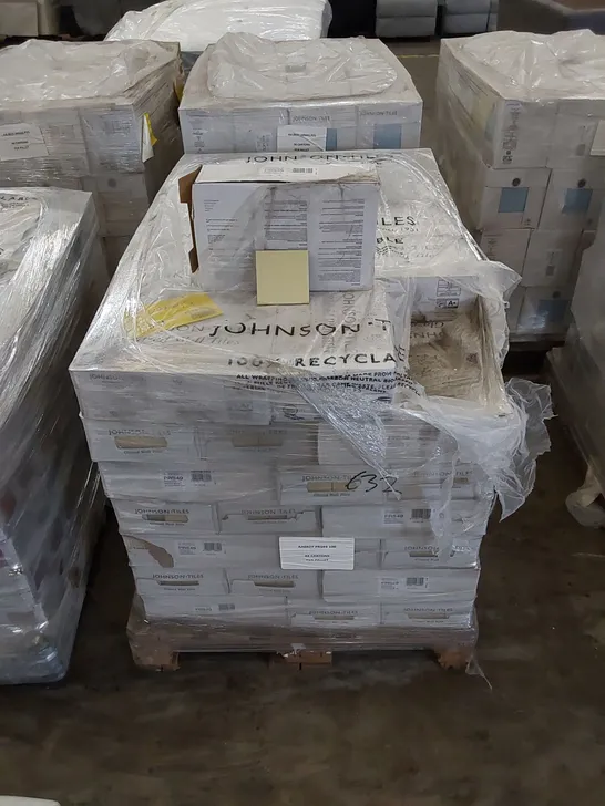 PALLET TO CONTAIN APPROX 84 X PACKS OF JOHNSON TILES PRISMATICS MIMOSA SATIN GLAZED WALL TILES - 100 TILES PER PACK // TILE SIZE: 97 X 97 X 6.5mm