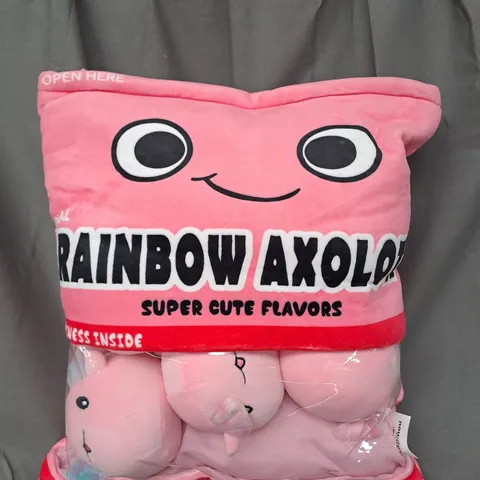 RAINBOW AXOLOTL  CUTE SNACK PILLOW STUFFED ANIMAL TOYS KAWAII CUTE PLUSH DOLL CUSHION