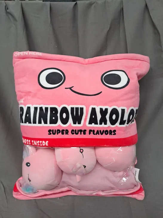 RAINBOW AXOLOTL  CUTE SNACK PILLOW STUFFED ANIMAL TOYS KAWAII CUTE PLUSH DOLL CUSHION