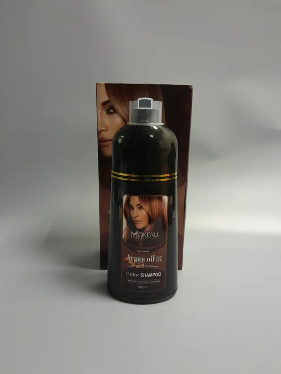 BOXED MOKERU PLANT SERIES ARGAN OIL HAIR DYE COLOUR SHAMPOO 500ML