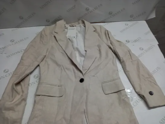 H&M LINEN BLEND BLAZER - XS