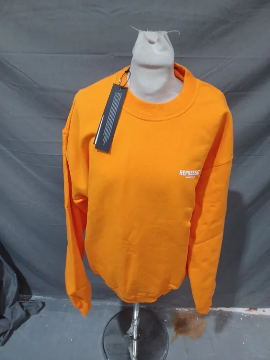 REPRESENT OWNERS CLUB SWEATSHIRT IN ORANGE - LARGE