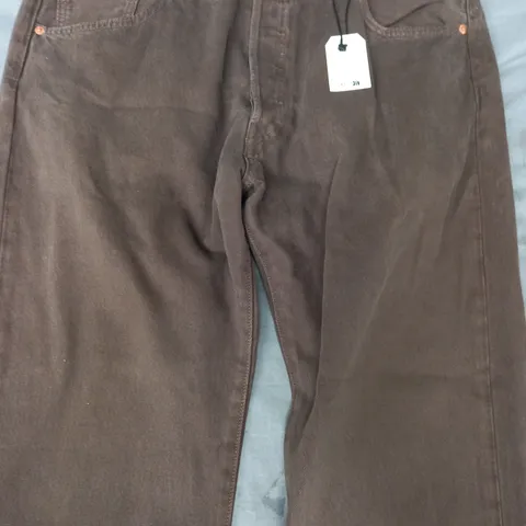 LEVI'S 501 ORIGINAL STRAIGHT LEG JEANS IN BROWN SIZE 38/32