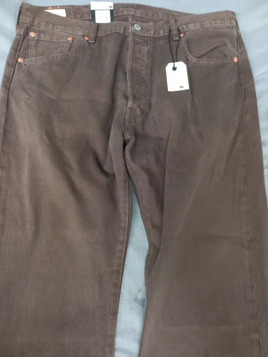 LEVI'S 501 ORIGINAL STRAIGHT LEG JEANS IN BROWN SIZE 38/32