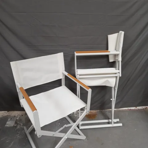 MY GARDEN STORIES SET OF 2 FOLDING DIRECTOR CHAIRS IN PEBBLE - COLLECTION ONLY