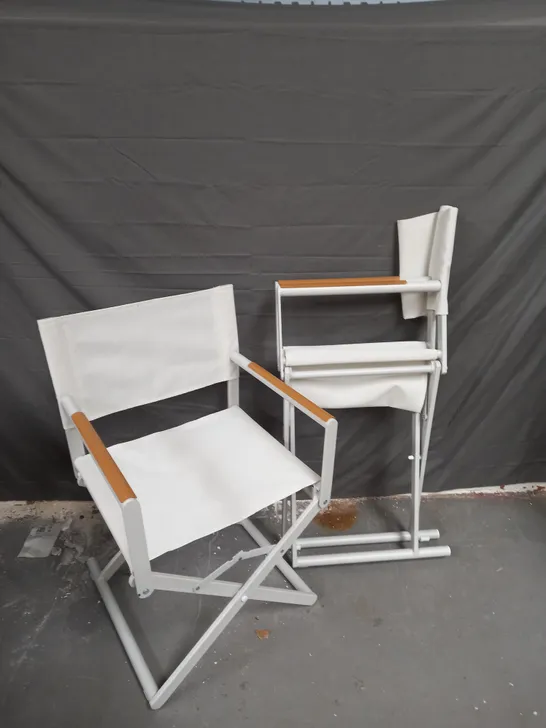 MY GARDEN STORIES SET OF 2 FOLDING DIRECTOR CHAIRS IN PEBBLE - COLLECTION ONLY