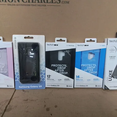 PALLET OF APPROXIMATELY 250 ASSORTED PHONE ITEMS TO INCLUDE- TECH21 EVO LUXE S9+, TECH21 EVO MAX S9 , TORTISE SAMSUNG GALAXY S9 ETC  - COLLECTION ONLY