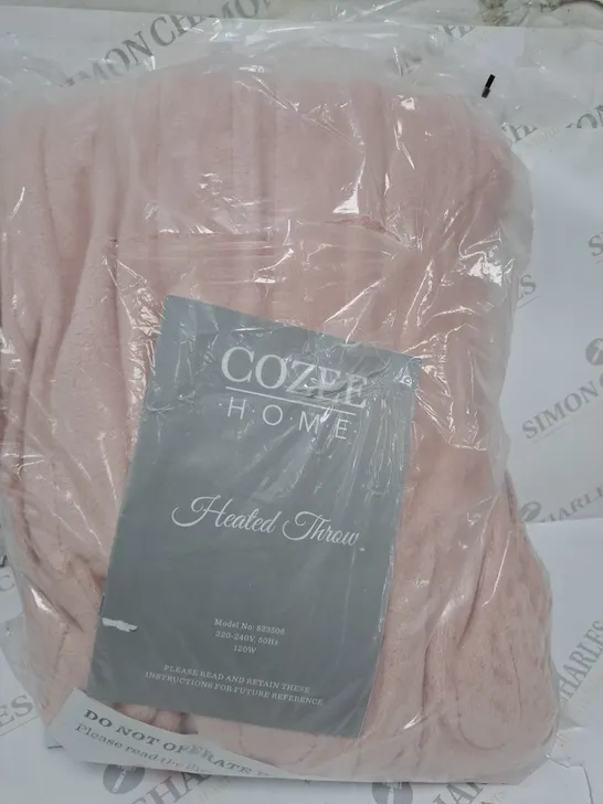 COZEE HOME VELVETSOFT HEATED THROW IN PINK