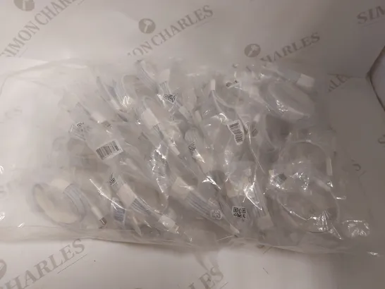 BOX OF APPROXIMATELY 35 LIGHTNING TO USB-C DATA CHARGING CABLES 