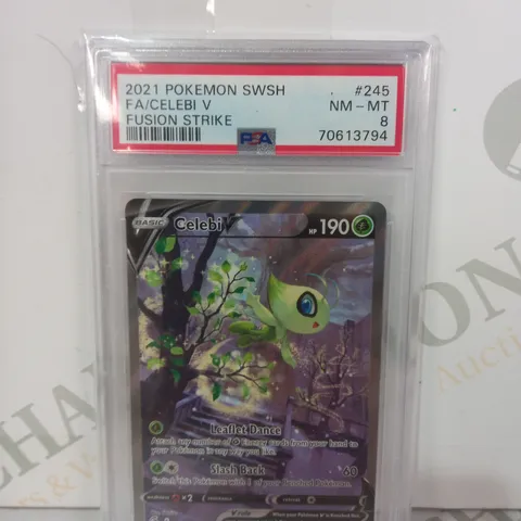 FRAMED AND GRADED COLELCTIBLE POKÉMON TRADING CARD - FA/CELEBI V (2021 POKÉMON SWSH)