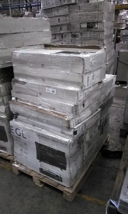 PALLET OF APPROXIMATELY 18 ASSORTED DAMAGED TV'S