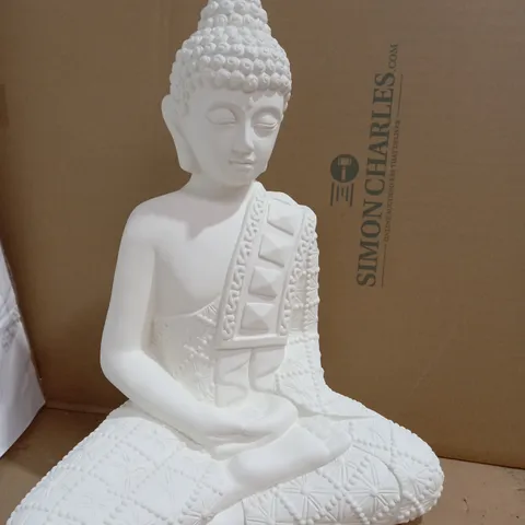 KELLY HOPPEN INDOOR OUTDOOR LARGE 50CM BUDDHA STATUE - WHITE