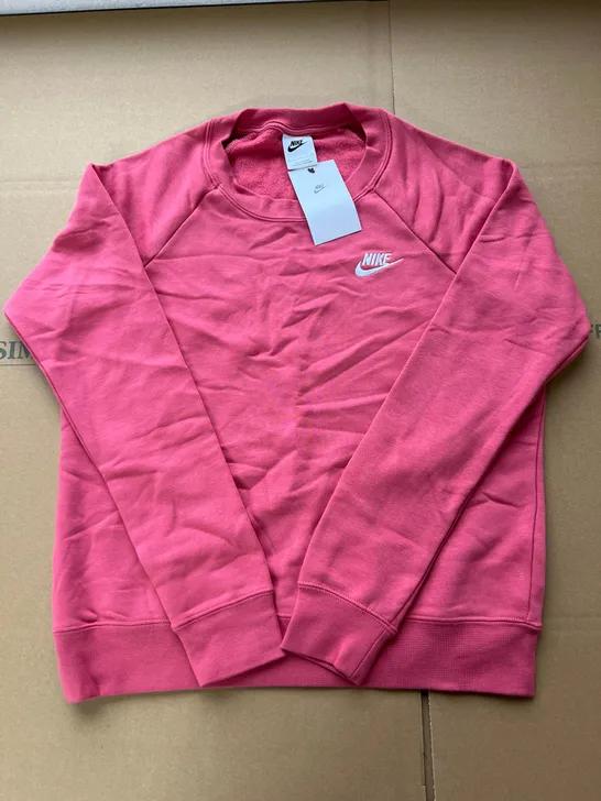 NIKE WOMENS PINK CREW NECK SWEATER IN SIZE SMALL