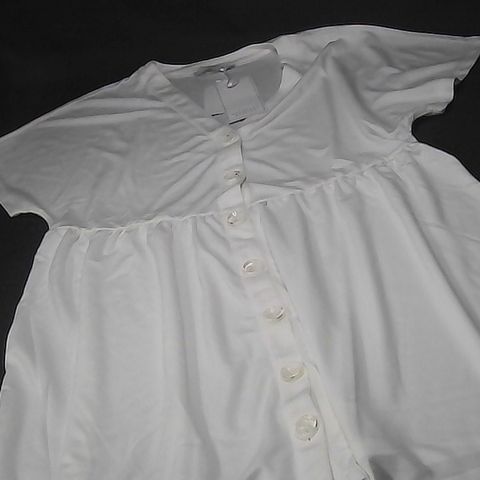 MICHELLE KEEGAN BUTTON FRONT TUNIC IN WHITE - 14
