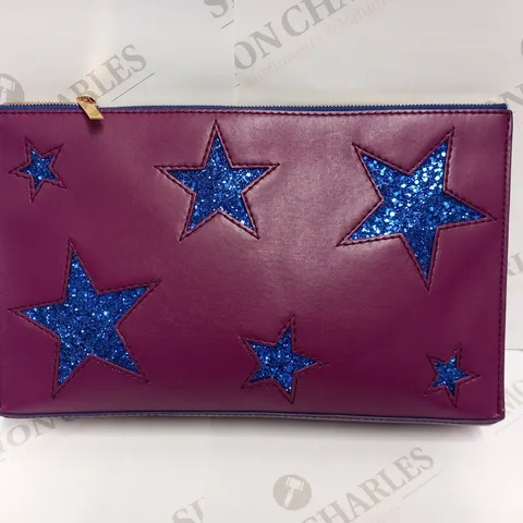 STELLA MCCARTNEY CAVENDISH BLUE STARS PURPLE CLUTCH BAG