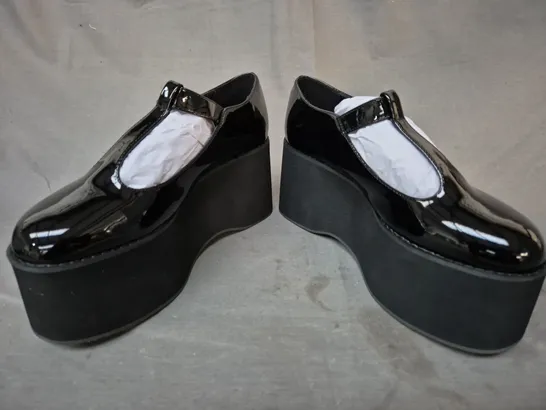 BOXED PAIR OF KOI MORENO BLACK PLATFORM MARY JANES UK SIZE 7