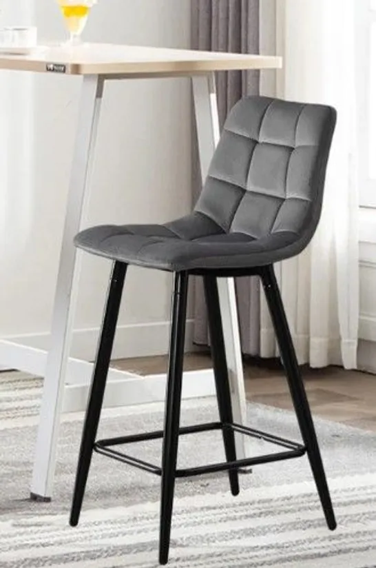 BOXED PAIR OF CHRISTIE GREY BAR STOOLS 