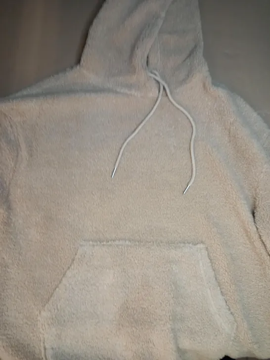 TOPSHOP PLUSH HOODIE IN TAN UK SIZE S