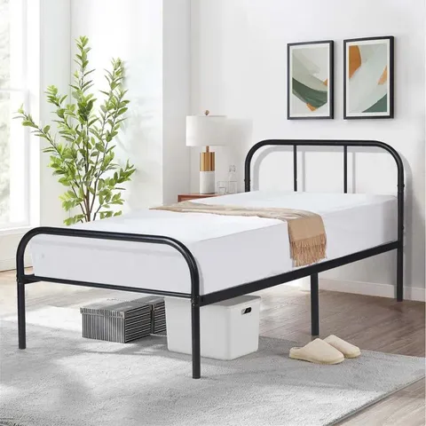 BOXED MILO BLACK METAL SINGLE BED FRAME WITH HEADBOARD (1 BOX)